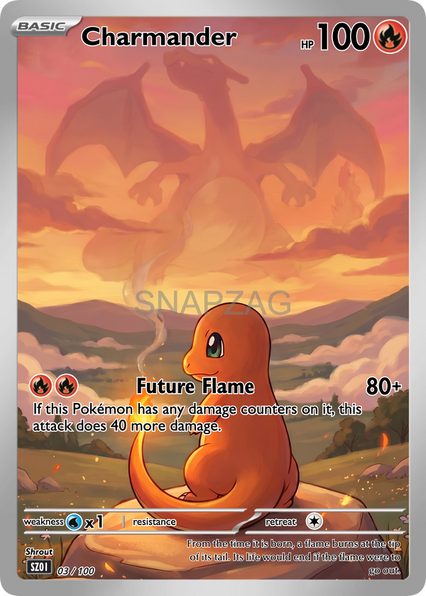 Custom Charmander “Future Flame" Custom Illustration Rare 03/100 SnapZag Fan Art