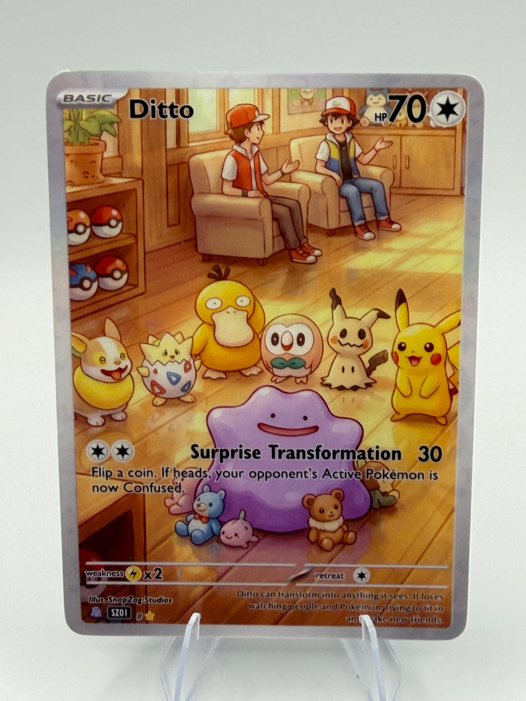 Custom Ditto "Surprise Transformation" Custom Illustration Rare 08/100 SnapZag Fan Art