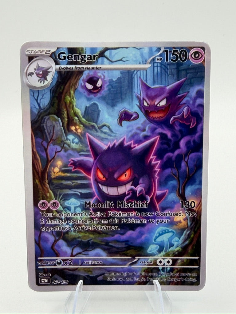 Custom Gengar "Moonlit Mischief" Custom Illustration Rare 06/100 SnapZag Fan Art
